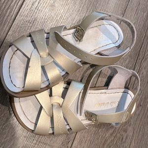 Gold Saltwater sandals size 2